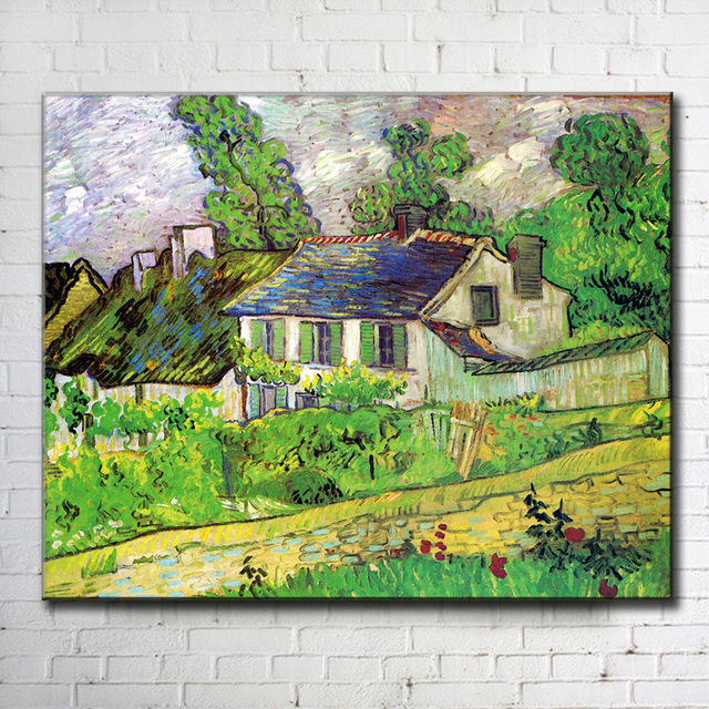 640x640 Impression Van Green Spring Farmer House Scenery Canvas Printings - Farmer Painting Images