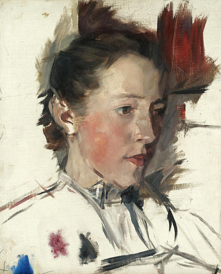 726x900 Farm Girl Painting By Wilhelm Leibl - Farmgirl Painting