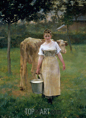 363x500 Manda Lametrie, Farm Girl Alfred Roll Painting Reproduction - Farmgirl Painting