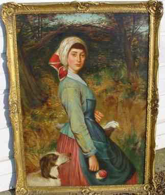 323x381 Paintings By C.s.lidderdale - Farmgirl Painting