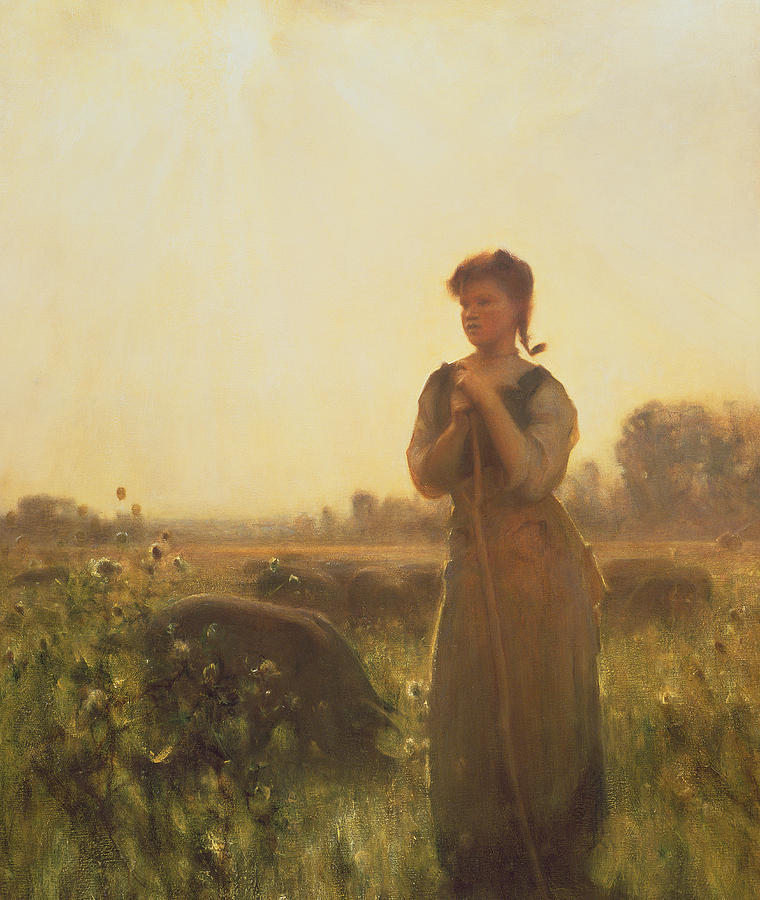 760x900 The Farm Girl Painting By Arthur Hacker - Farmgirl Painting