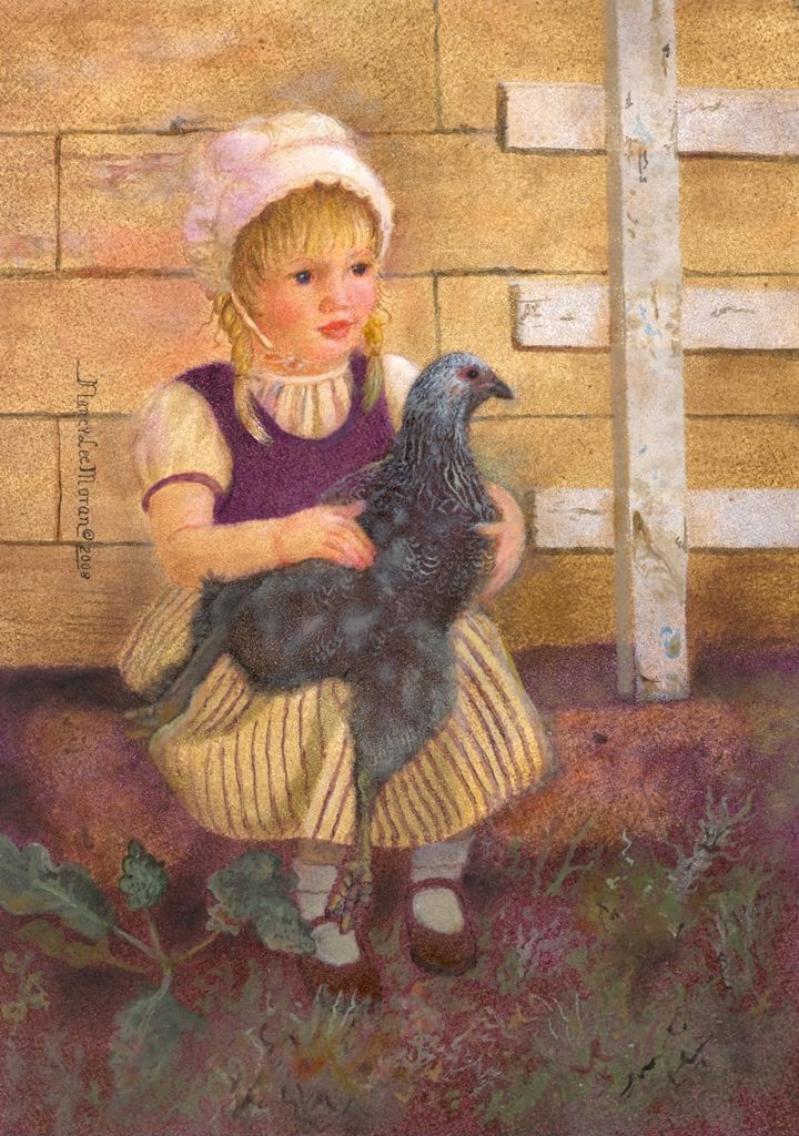 720x1024 Western Art Farm Girl Chickens Amp Stuff Western Art - Farmgirl Painting