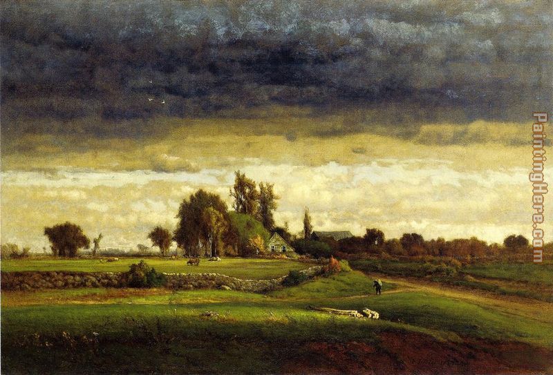 800x543 George Inness Landscape With Farmhouse Painting Anysize 50% Off - Farmhouse Painting