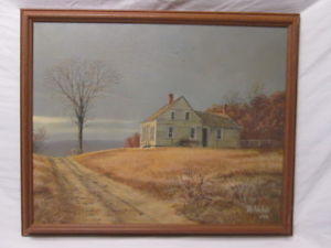 300x225 Original Acrylic Painting Nh Artist Ted Nichols - Farmhouse Painting