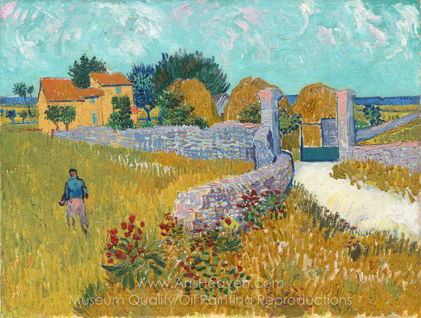 820x619 Reproduction Painting Vincent Van Gogh Farmhouse In Provence, Hand - Farmhouse Painting