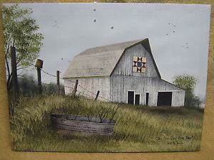 300x225 Christmas Ohio Star Quilt Canvas Barn Farm House Snow Winter - Farmhouse Painting