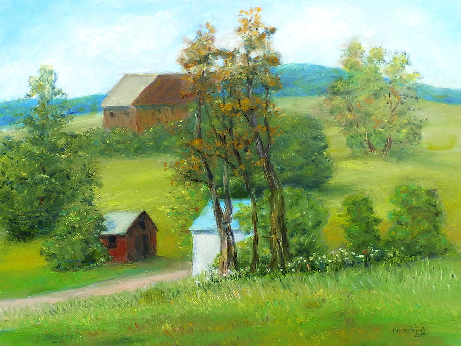 900x675 Middletown Md Farmland Kiparoo Farm Painting By Nancy Heindl - Farmland Painting