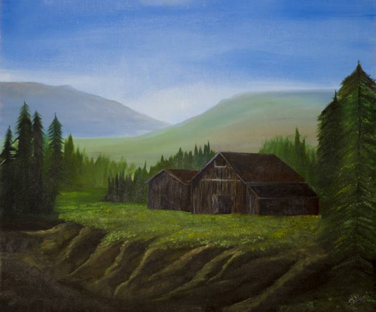 770x638 Saatchi Art Countryside Farmland Painting By Shivani Dhaytadak - Farmland Painting