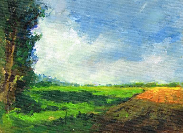 770x559 Saatchi Art Sunny Farmland Painting By W Van De Wege - Farmland Painting