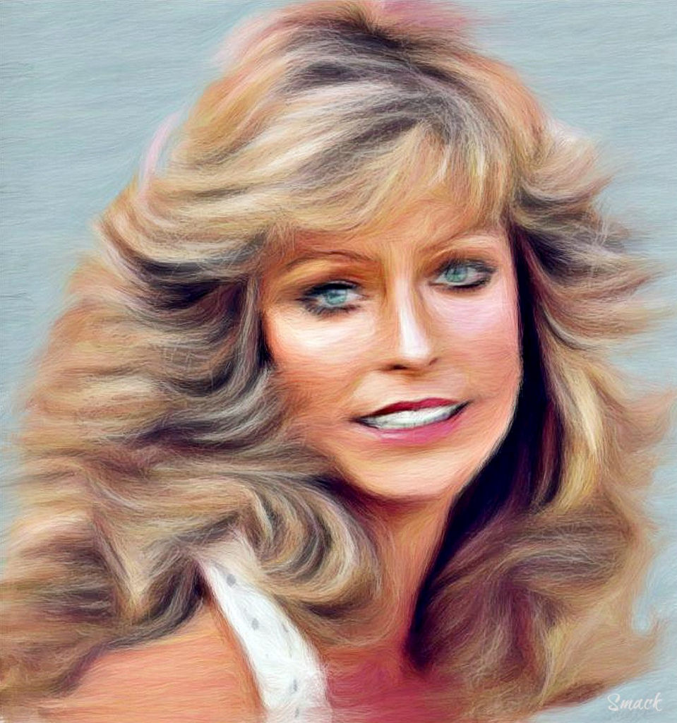 959x1024 Farrah Fawcett Digital Pastels Oil Style Painting - Farrah Fawcett Painting