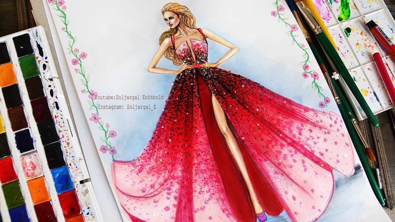 Fashion Designing Painting at PaintingValley.com | Explore collection ...