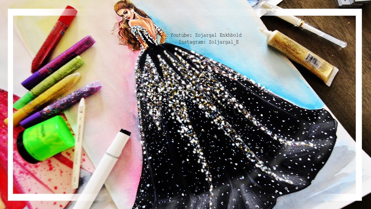 1280x720 Super Easy Fashion Illustration Dress Painting - Fashion Designing Painting