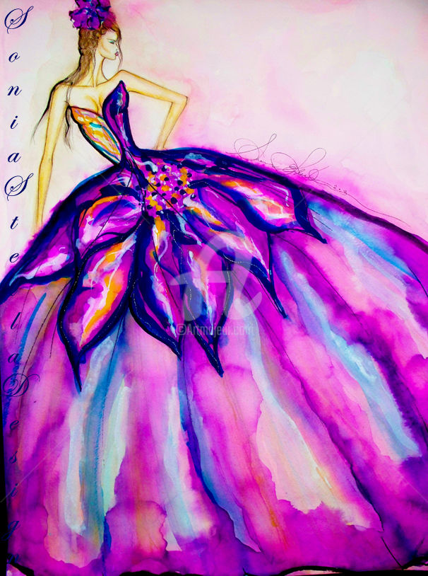 606x814 Watercolor Fashion Illustration, Fashion Art Original (Fashion - Fashion Designing Painting