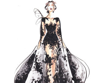 340x270 Bridal Portrait Custom Bridal Art Bride Portrait Fashion - Fashion Designing Painting