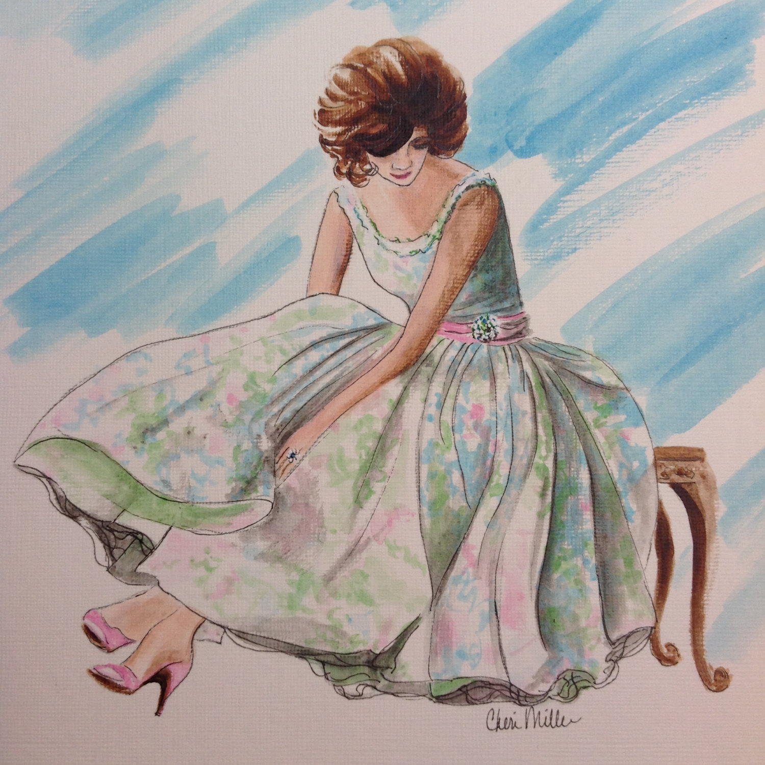 1500x1500 Fashion Illustration Fashion Painting Fashion Sketch Girly - Fashion Painting