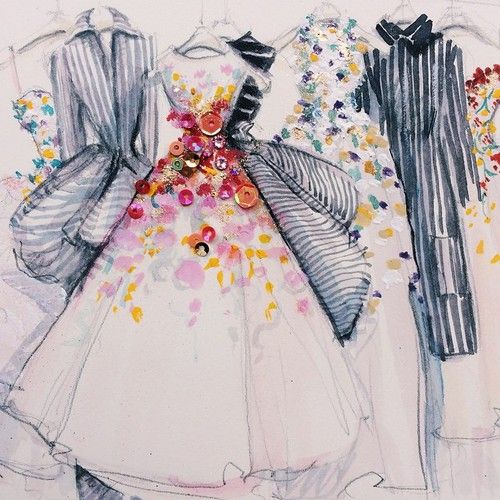 500x500 Cute, Sketch, Drawing, Draw, Girly, Style, Awesome, Pretty - Fashion Painting