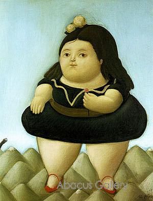 300x394 Fernando Botero - Fat Baby Painting