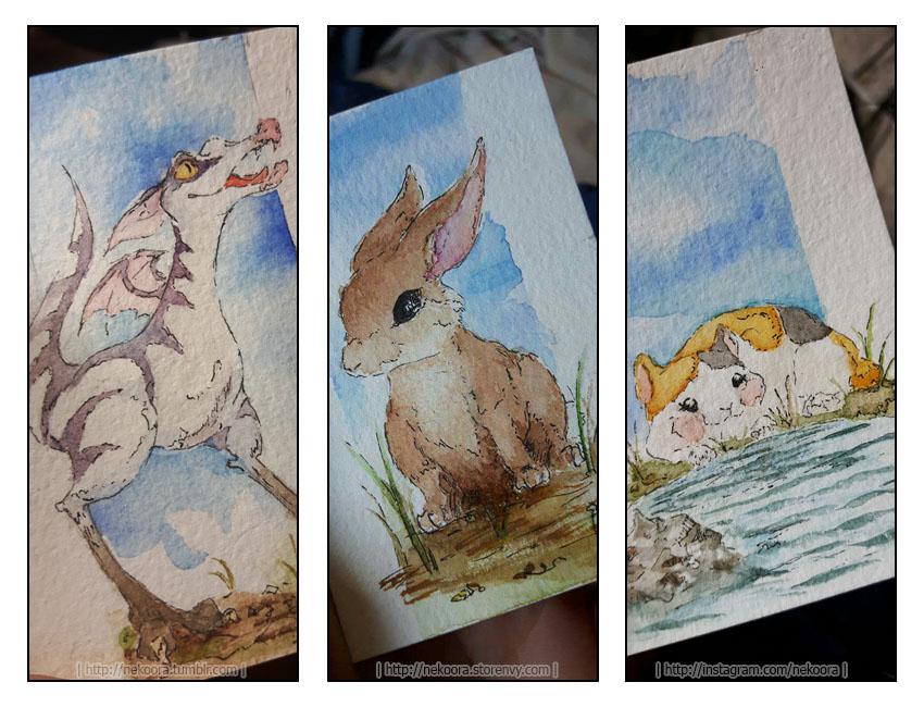 850x650 Dwarf Rabbit, Baby Raptor, Fat Cat Watercolours! Ffxiv - Fat Baby Painting
