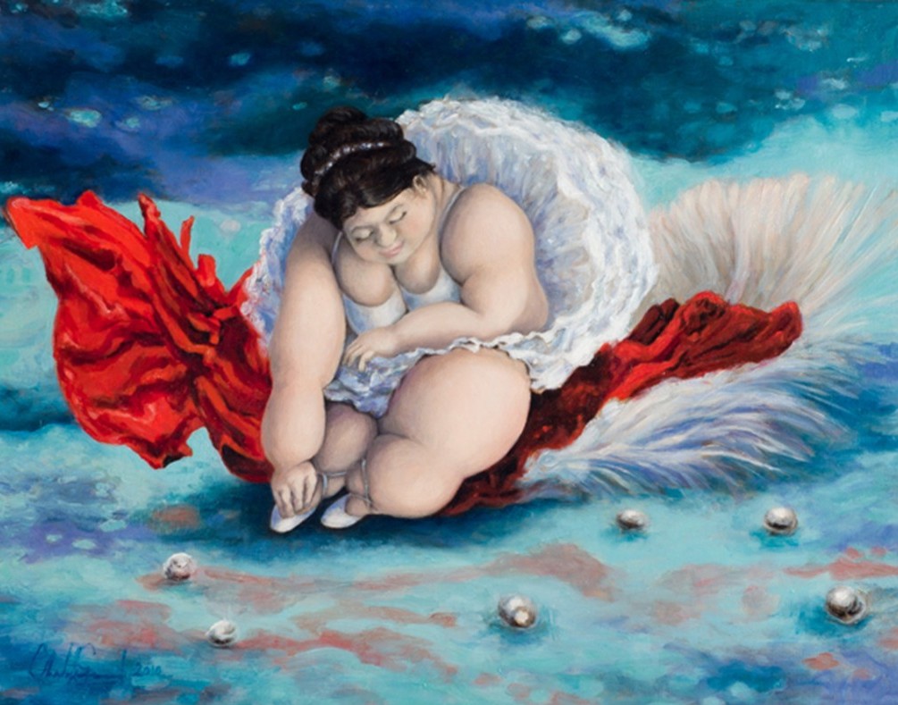 1005x789 Fat Ballerinas - Fat Ballerina Painting
