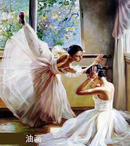 535x600 Hand Painted Oil Paintings Of Ballet Dancers, Ballerina Oil - Fat Ballerina Painting
