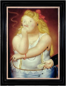 230x300 Hand Painted Oil Painting Reproduction Of Fernando Botero Fat Girl - Fat Girl Painting