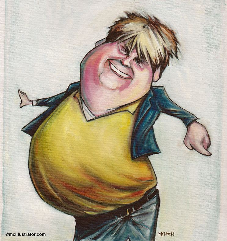 744x792 Fat Guy In A Little Coat Mcillustrator - Fat Guy Painting