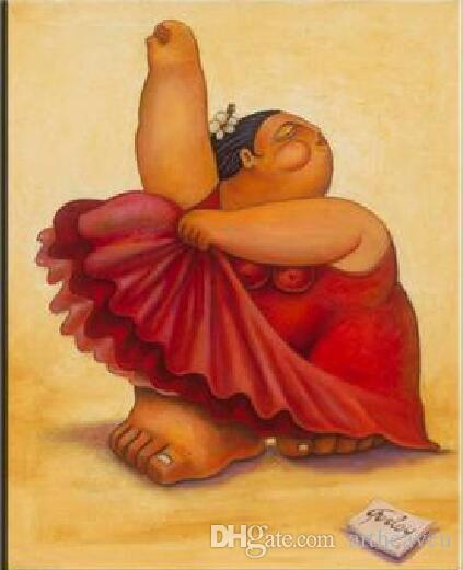 423x521 2018 Profesional Artist Hand Painted Fat Lady Dancing Woman - Fat Lady In Painting