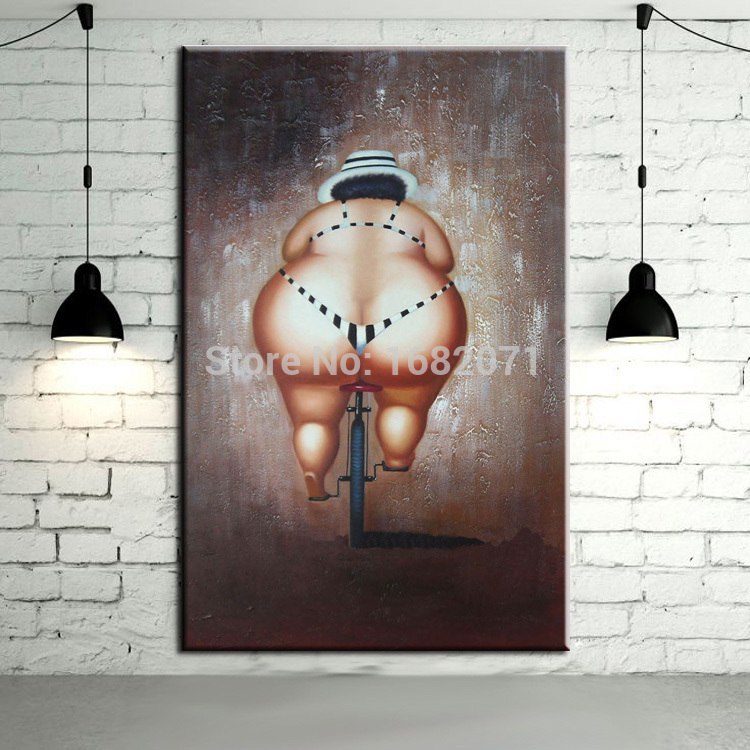 750x750 Professional Artist Hand Painted Fat Lady With Bikini Oil Painting - Fat Lady In Painting