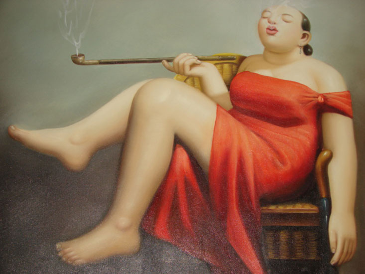 733x550 Buy Custom Chinese Fat Woman Oil Paintings Art On Canvas - Fat Lady Painting