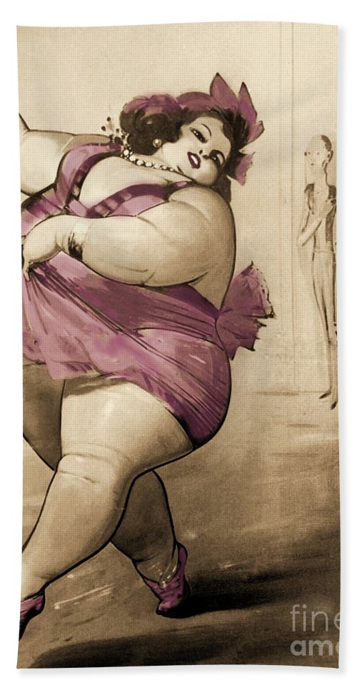 500x967 Circus Fat Lady Beach Sheet For Sale By Mindy Sommers - Fat Lady Painting