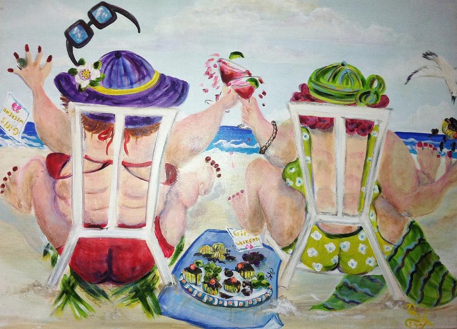 900x648 Busted Painting By Doralynn Lowe - Fat Lady Painting