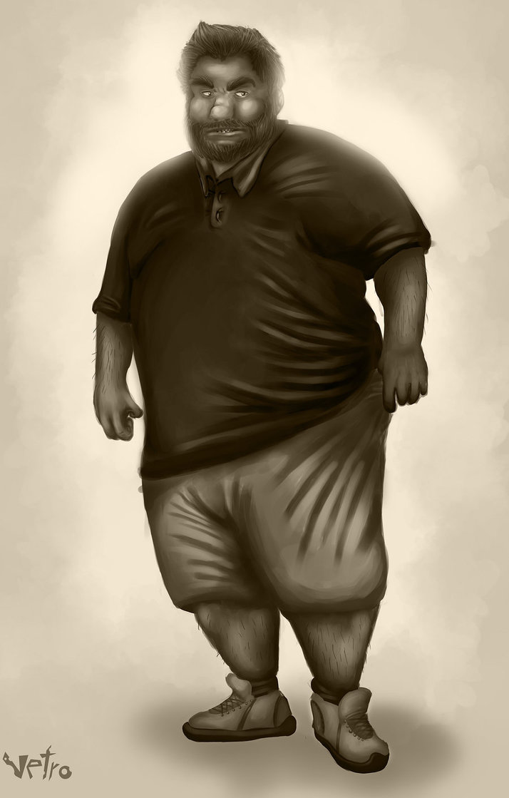 714x1119 Fat Man Painting By Vetrow - Fat Man Painting