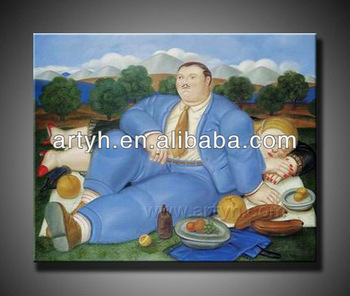 350x296 Hot Sell Fat Man Oil Painting - Fat Man Painting