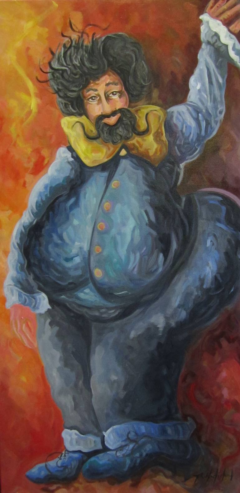 770x1577 Saatchi Art The Fat Man Painting By Joy Westerlund - Fat Man Painting