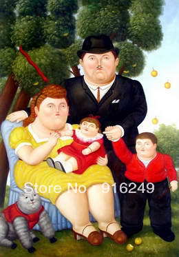 260x373 Free Shipping! Handmade Beauytiful Fat Family Oil Paintings - Fat Painting