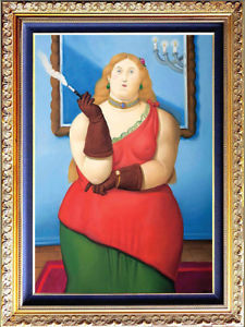 225x300 Painted Oil Painting Reproduction Of Fernando Botero Fat - Fat Painting
