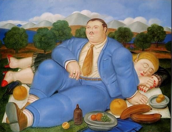 592x456 Fernando Botero, 1932 ~ Figurative Painter Tutt'Art@ Pittura - Fat People Painting