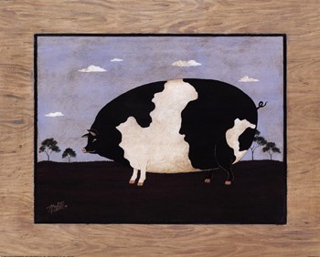 350x282 Fat Pig ~ Fine Art Print - Fat Pig Painting