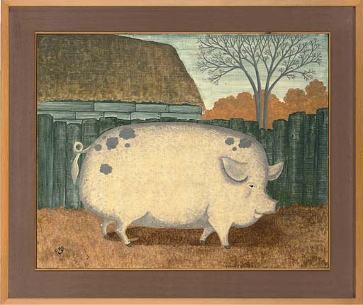 512x430 Norah Golden (British, 20th Century) Large Fat Pig Christie'S - Fat Pig Painting