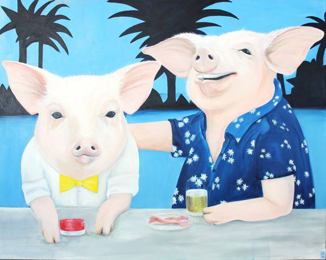 640x512 Paintings Beauton Art Gallery Buy Original High Quality Art - Fat Pig Painting
