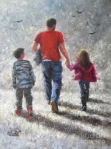 225x300 Father And Son Paintings Fine Art America - Father And Child Painting