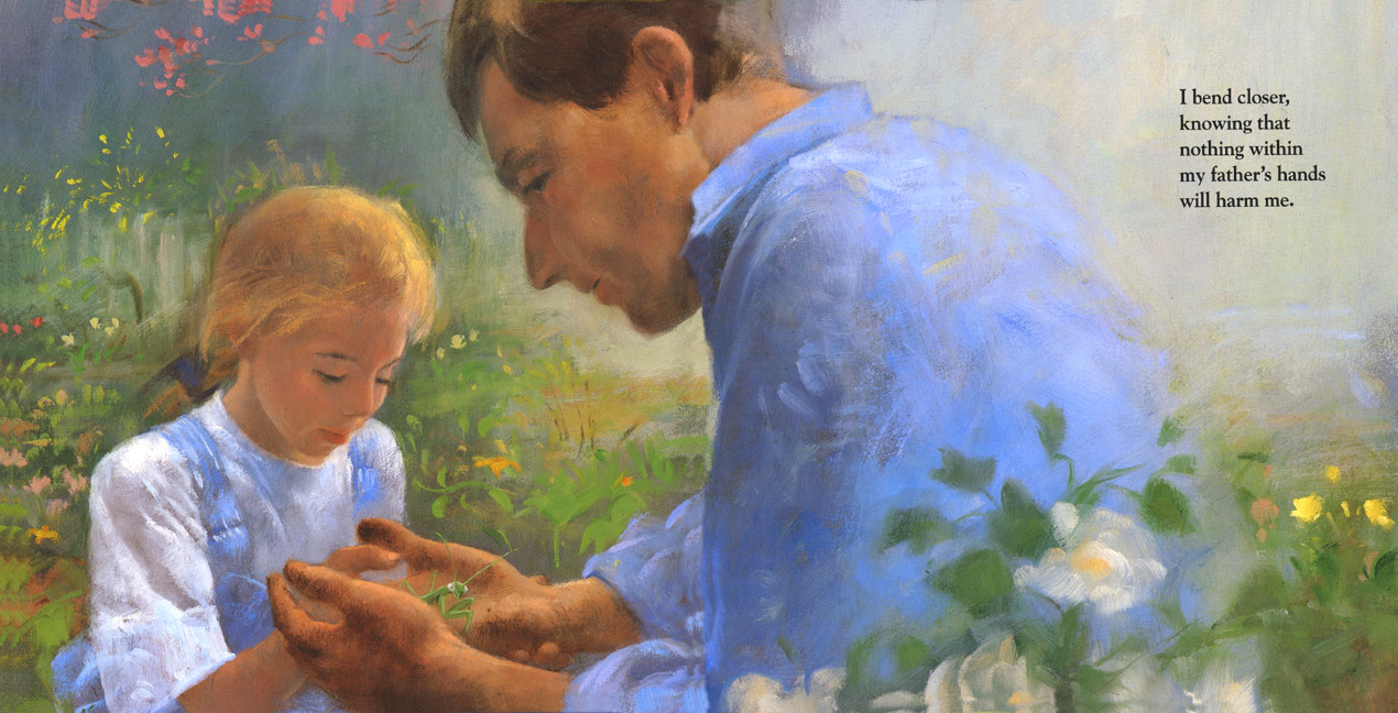 1270x648 Father Child Nature Relationship In Picture Books - Father And Child Painting