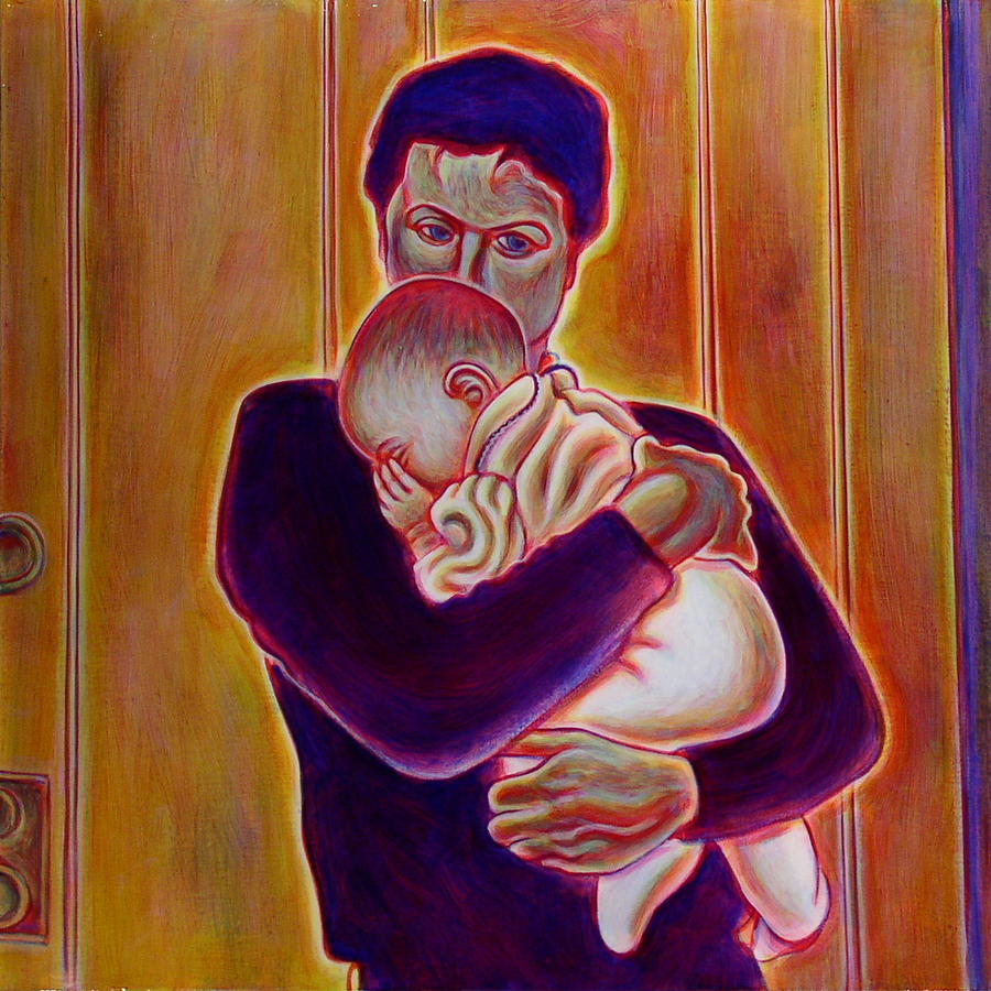 900x900 Father And Child Painting By Clay Wainscott - Father And Child Painting