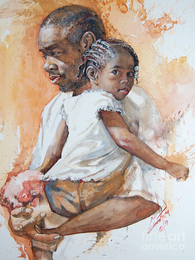 675x900 Father And Daughter Paintings - Father And Child Painting