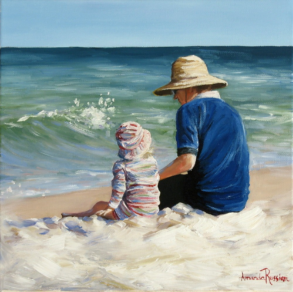 999x994 Father Of Oil Painting Amanda Russian - Father And Daughter Painting