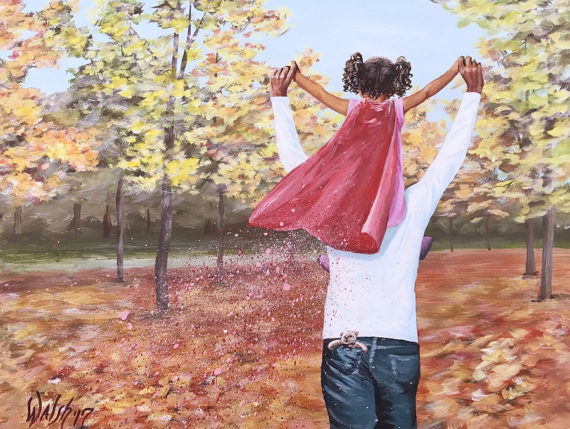 570x429 Father Daughter Painting Young Girl With Red Cape Riding - Father And Daughter Painting