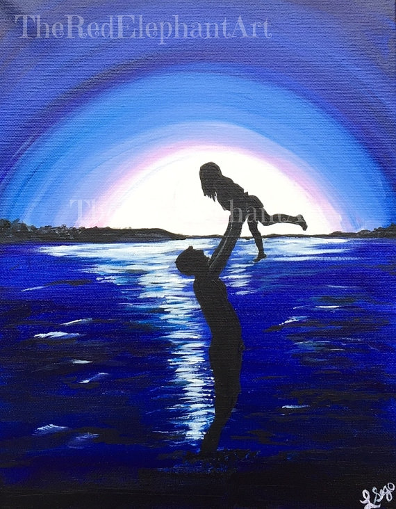 570x732 The Perfect Evening Digital Download Daddy And Daughter - Father And Daughter Painting