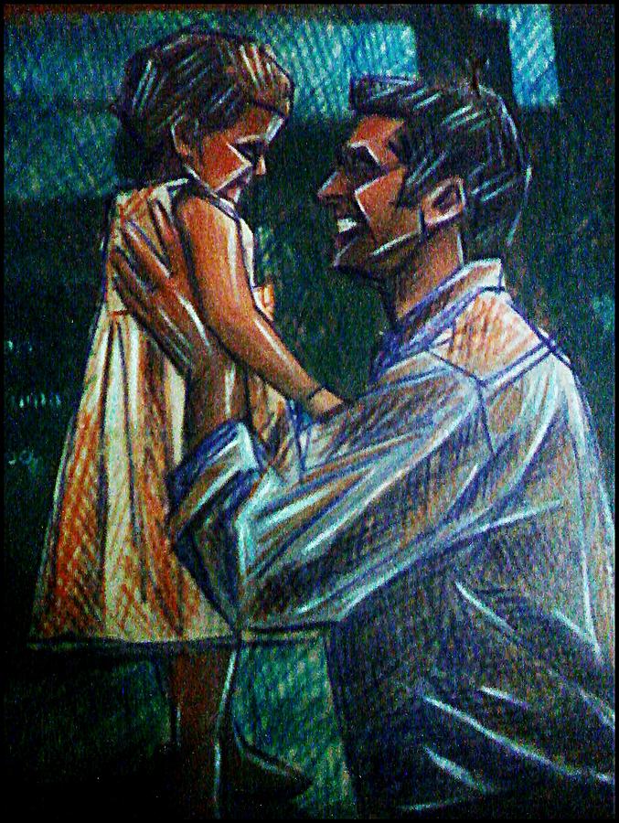 677x900 Father And Daughter Mixed Media By Paulo Zerbato - Father And Daughter Painting