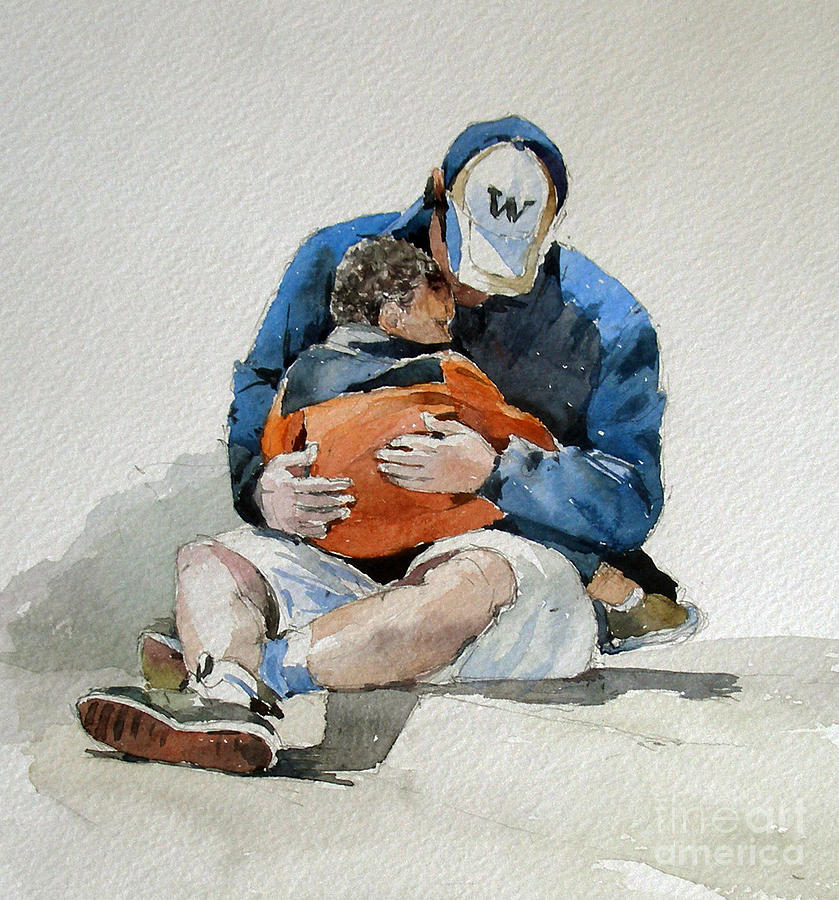 839x900 Father And Son Painting By Natalia Eremeyeva Duarte - Father And Son Painting
