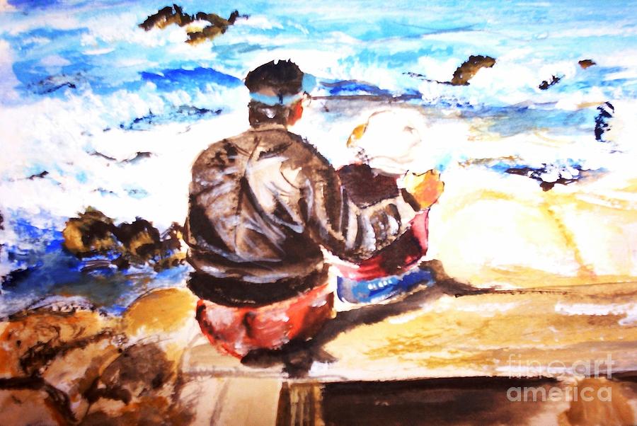 900x602 Father And Son Relationship Painting By Jackieo Kelley - Father And Son Painting